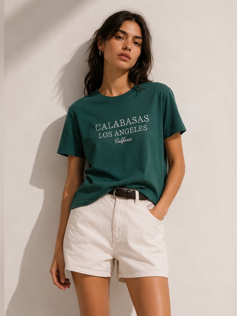 Zara Calabasas Los Angeles Green Graphic Tee – Size M